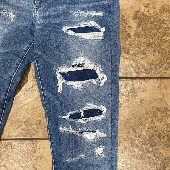 Women’s American eagle patched jeans size 14 long - Picture 6 of 12